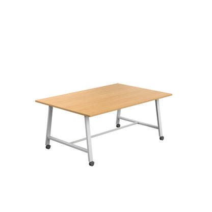 Titan Low Maker|Mobile|Rectangular Table|1800x1000|Ellmau Beech|White