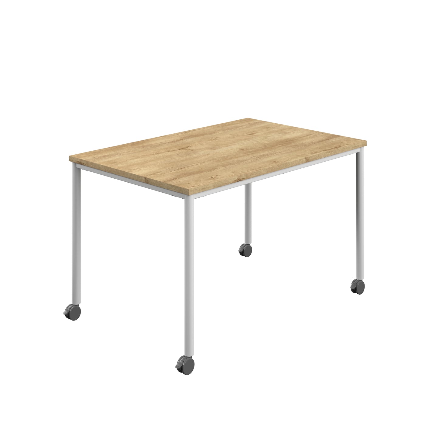 Titan Mobile|Rectangular Table|1400x600|Natural Nebraska Oak|White