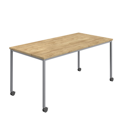 Titan Mobile|Rectangular Table|1400x800|Natural Nebraska Oak|Silver