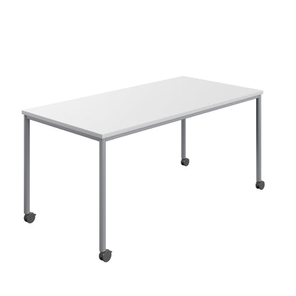Titan Mobile|Rectangular Table|1400x800|White|Silver