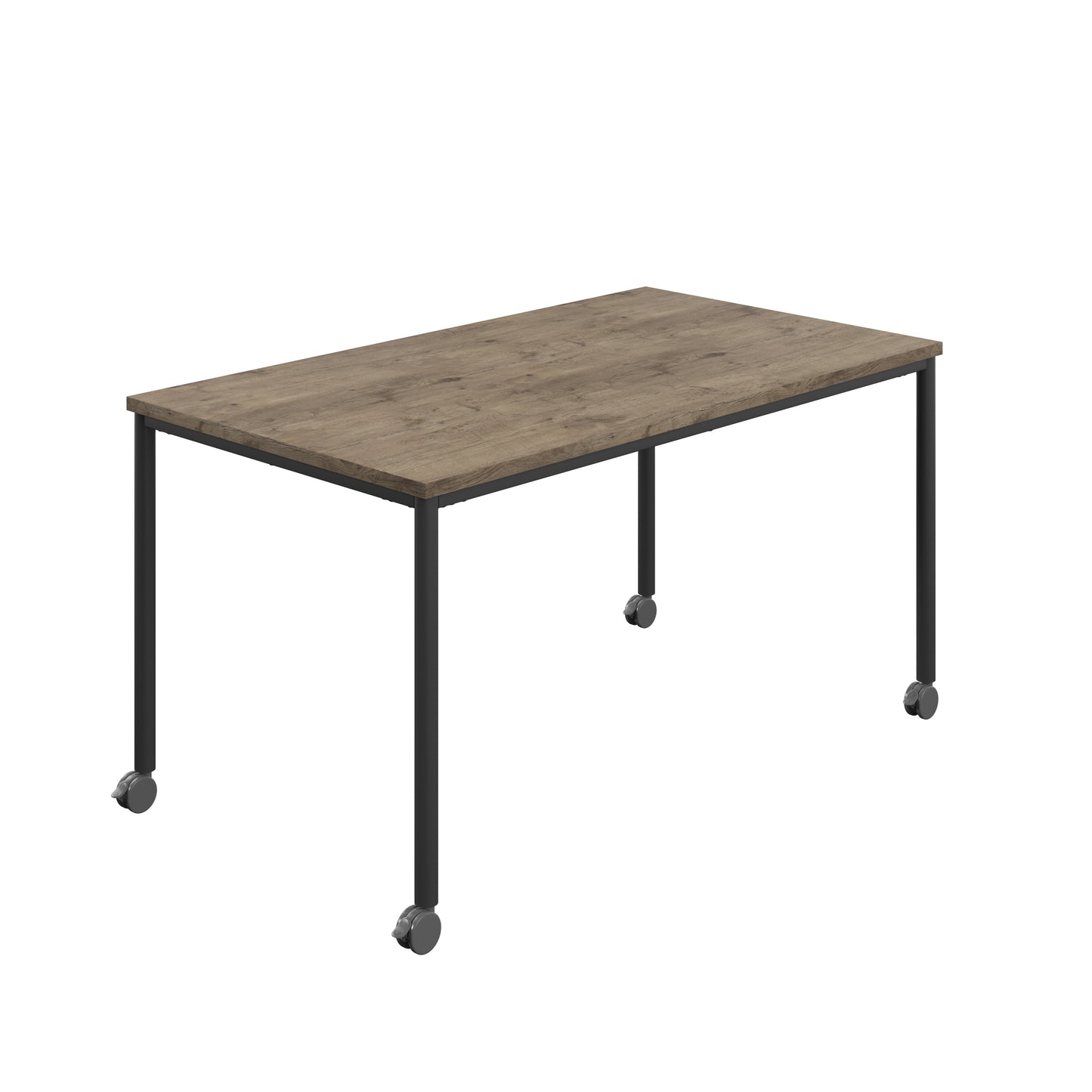 Titan Mobile|Rectangular Table|1600x600|Grey Nebraska Oak|Black