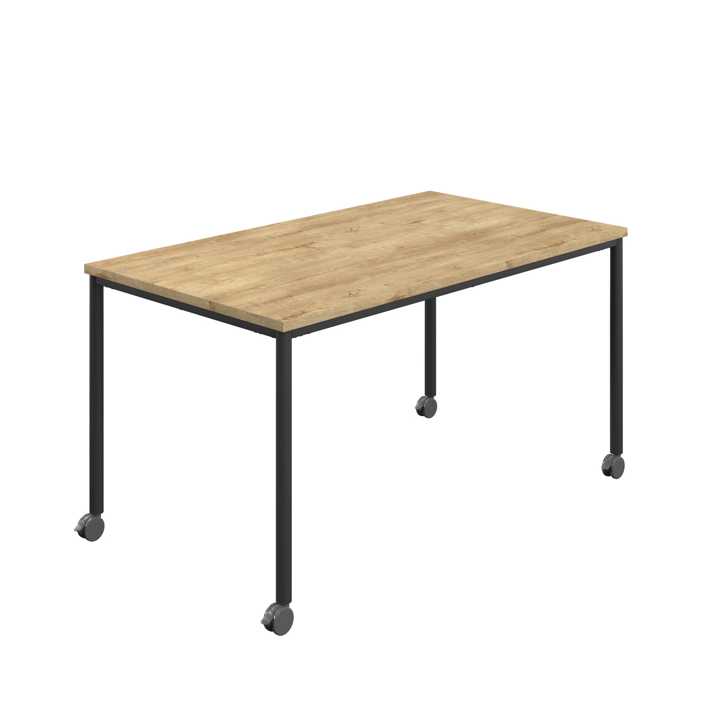 Titan Mobile|Rectangular Table|1600x600|Natural Nebraska Oak|Black