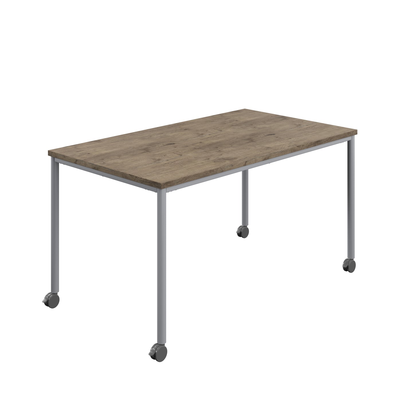 Titan Mobile|Rectangular Table|1600x600|Grey Nebraska Oak|Silver