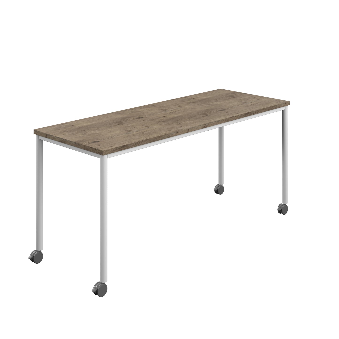 Titan Mobile|Rectangular Table|1600x800|Grey Nebraska Oak|White