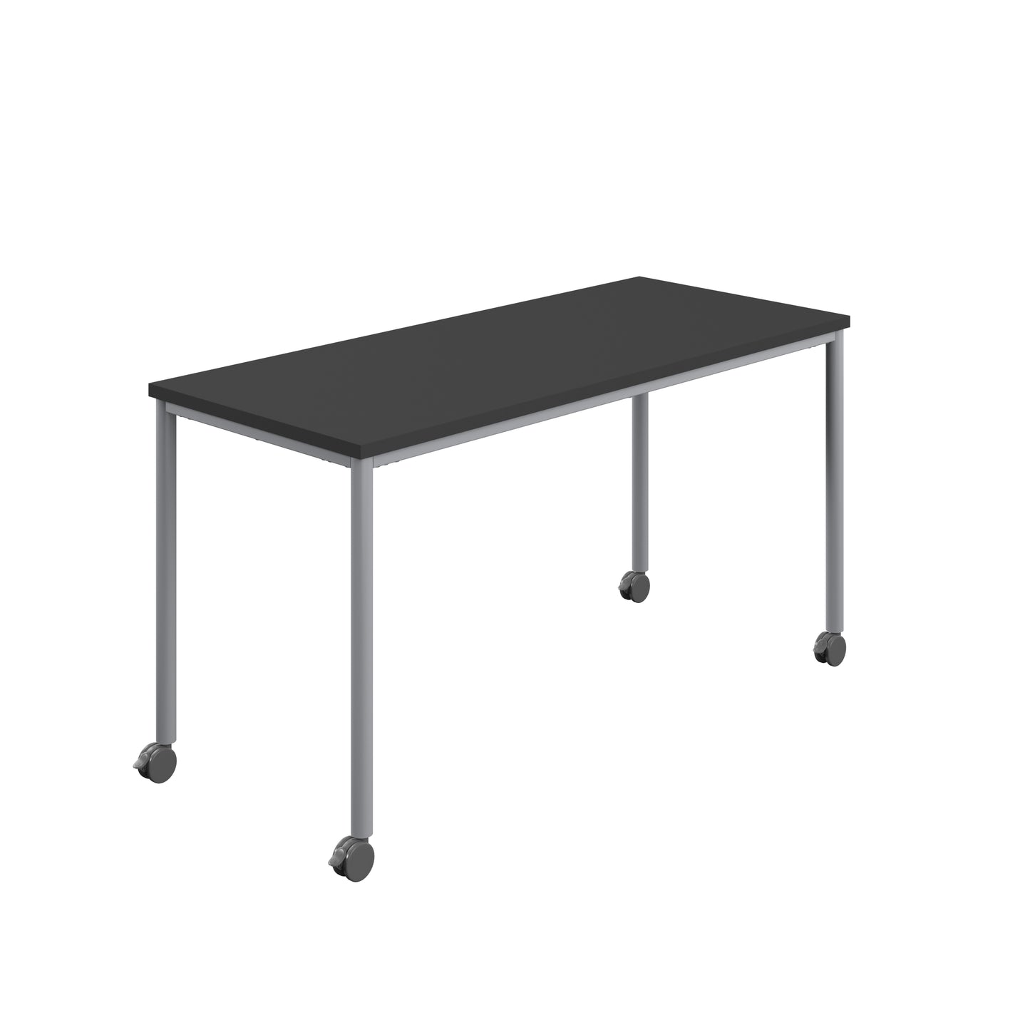 Titan Mobile|Rectangular Table|1800x600|Black|Silver