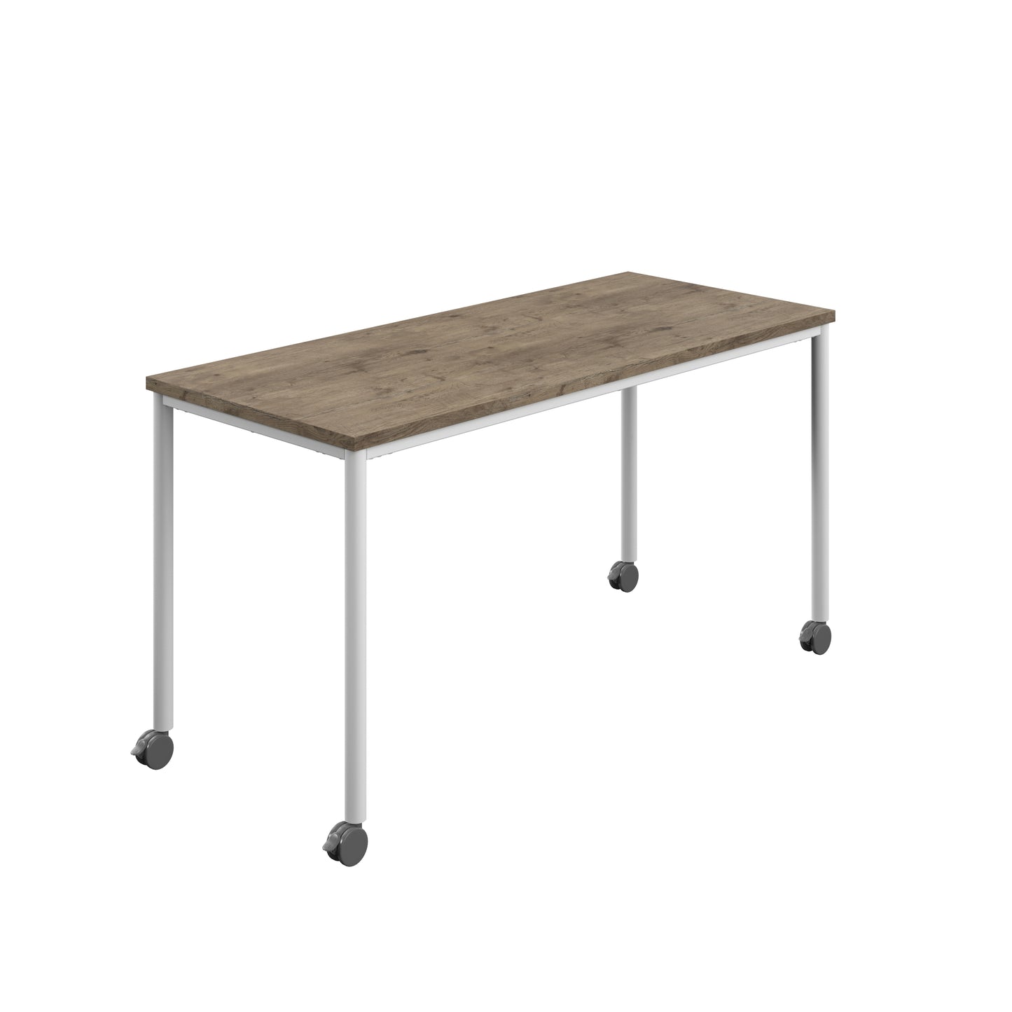 Titan Mobile|Rectangular Table|1800x600|Grey Nebraska Oak|White