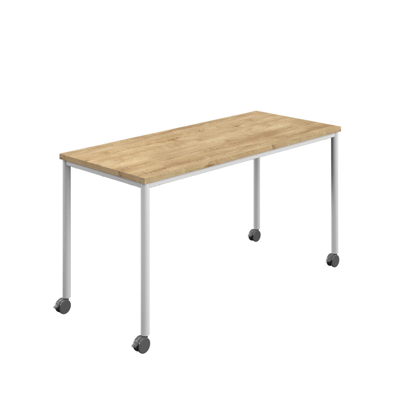 Titan Mobile|Rectangular Table|1800x600|Natural Nebraska Oak|White