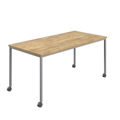 Titan Mobile|Rectangular Table|1800x800|Natural Nebraska Oak|Silver