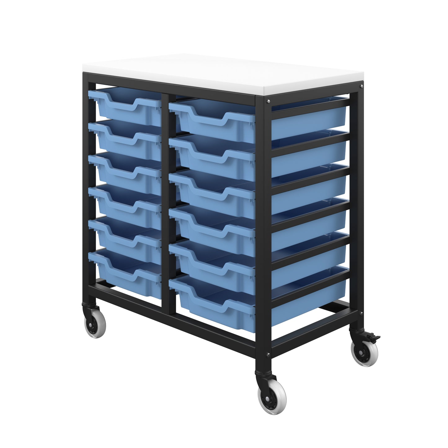 Titan Mobile|Shallow Storage Unit Black-White with 12 Tray Drawers|Unlimited