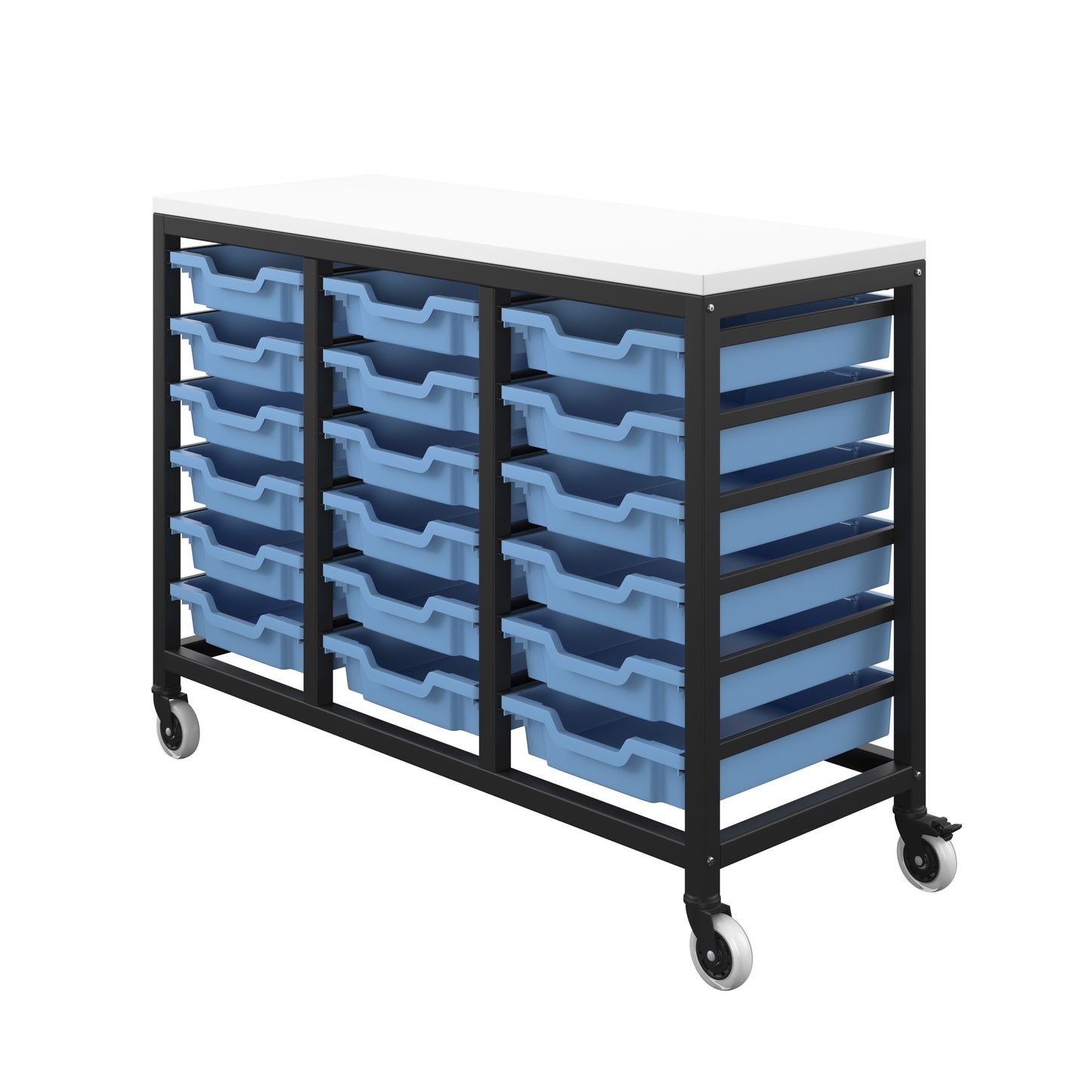 Titan Mobile|Shallow Storage Unit Black-White with 18 Tray Drawers|Unlimited