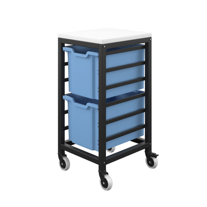 Titan Mobile|Extra Deep Storage Unit Black-White with 2 Tray Drawers|Unlimited