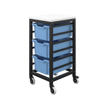 Titan Mobile|Deep Storage Unit Black-White with 3 Tray Drawers|Unlimited