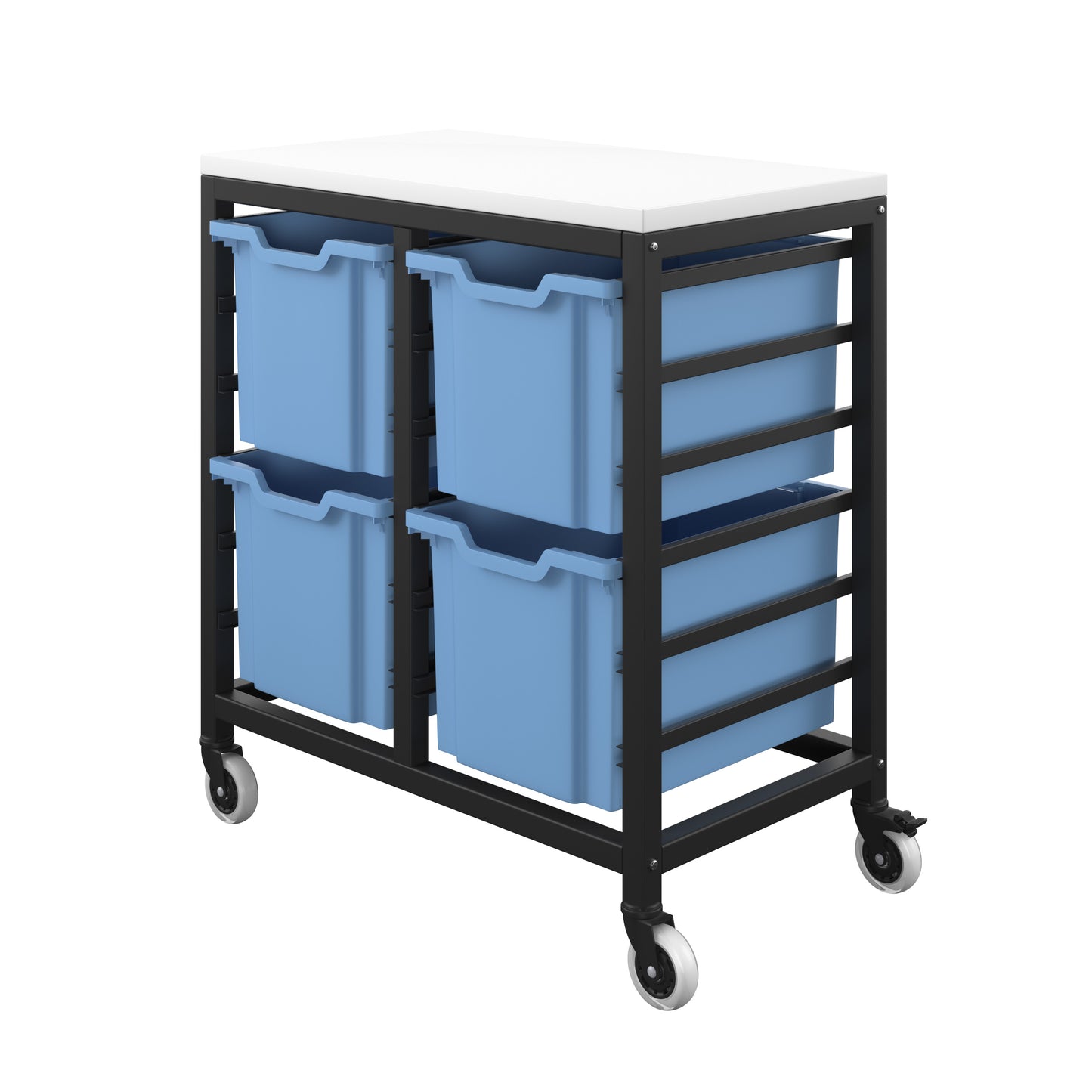Titan Mobile|Extra Deep Storage Unit Black-White with 4 Tray Drawers|Unlimited