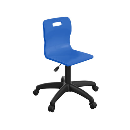 Titan Junior Swivel Chair|Black Base With Castors|Age 6-11 Years|Blue