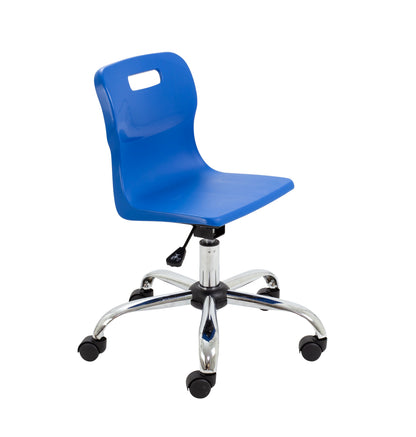 Titan Junior Swivel Chair|Chrome Base With Castors|Age 6-11 Years|Blue
