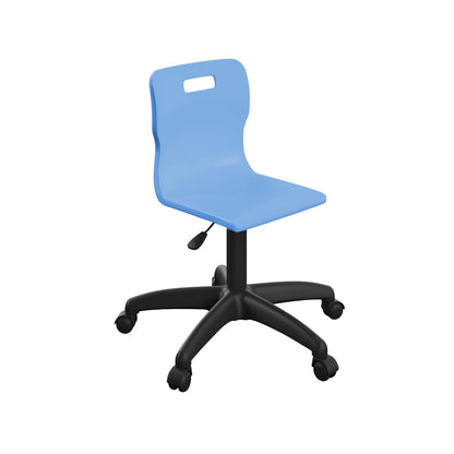 Titan Junior Swivel Chair|Black Base With Castors|Age 6-11 Years|Sky Blue