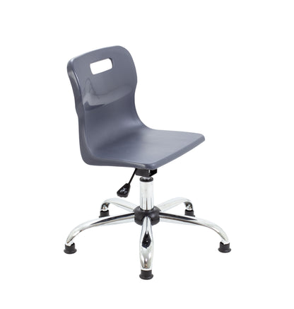 Titan Junior Swivel Chair|Chrome Base With Glides|Age 6-11 Years|Charcoal