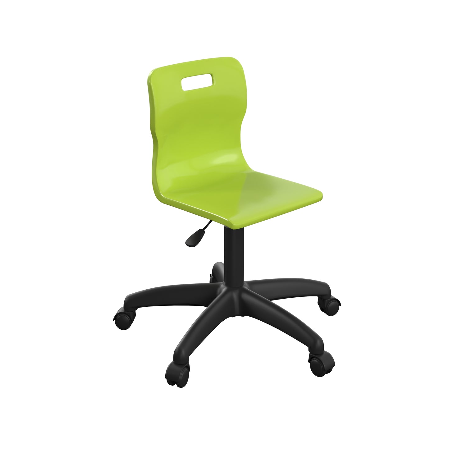 Titan Junior Swivel Chair|Black Base With Castors|Age 6-11 Years|Lime