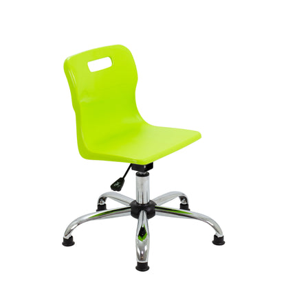 Titan Junior Swivel Chair|Chrome Base With Glides|Age 6-11 Years|Lime
