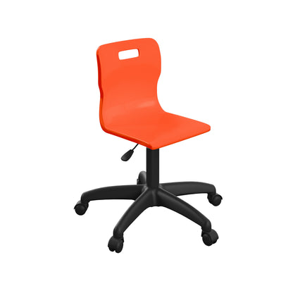 Titan Junior Swivel Chair|Black Base With Castors|Age 6-11 Years|Orange