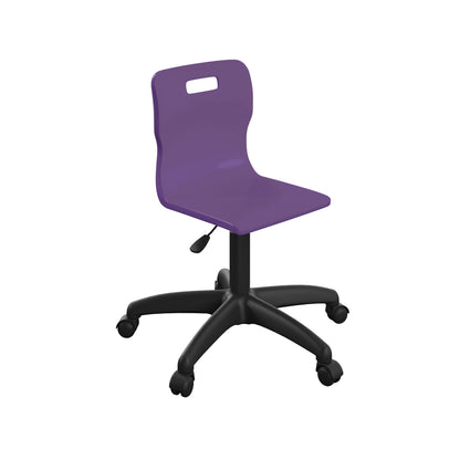 Titan Junior Swivel Chair|Black Base With Castors|Age 6-11 Years|Purple