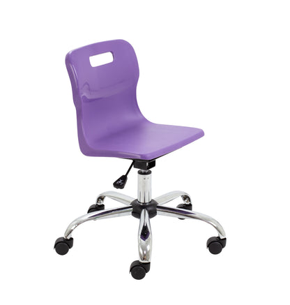 Titan Junior Swivel Chair|Chrome Base With Castors|Age 6-11 Years|Purple