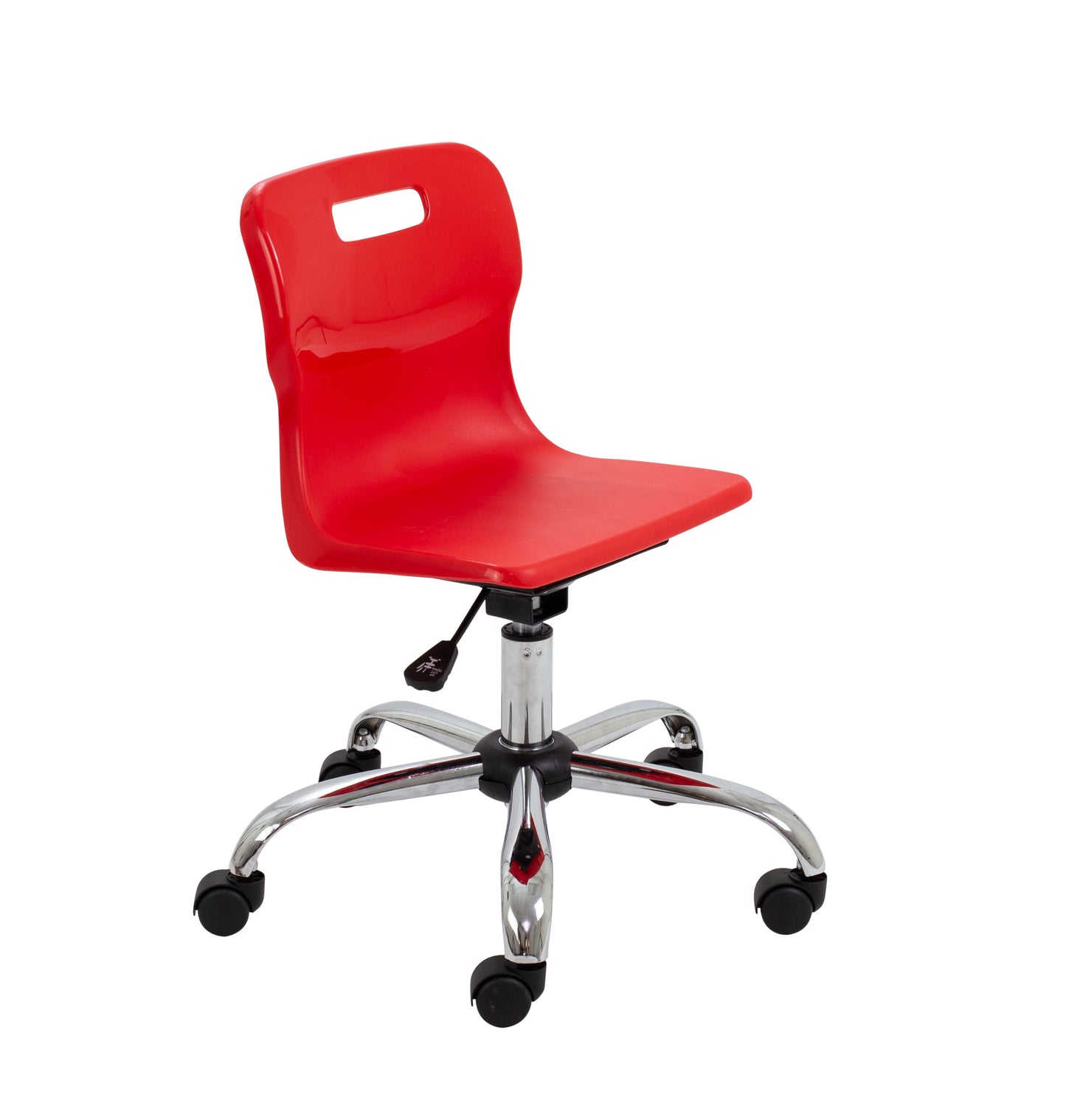 Titan Junior Swivel Chair|Chrome Base With Castors|Age 6-11 Years|Red