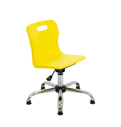 Titan Junior Swivel Chair|Chrome Base With Glides|Age 6-11 Years|Yellow