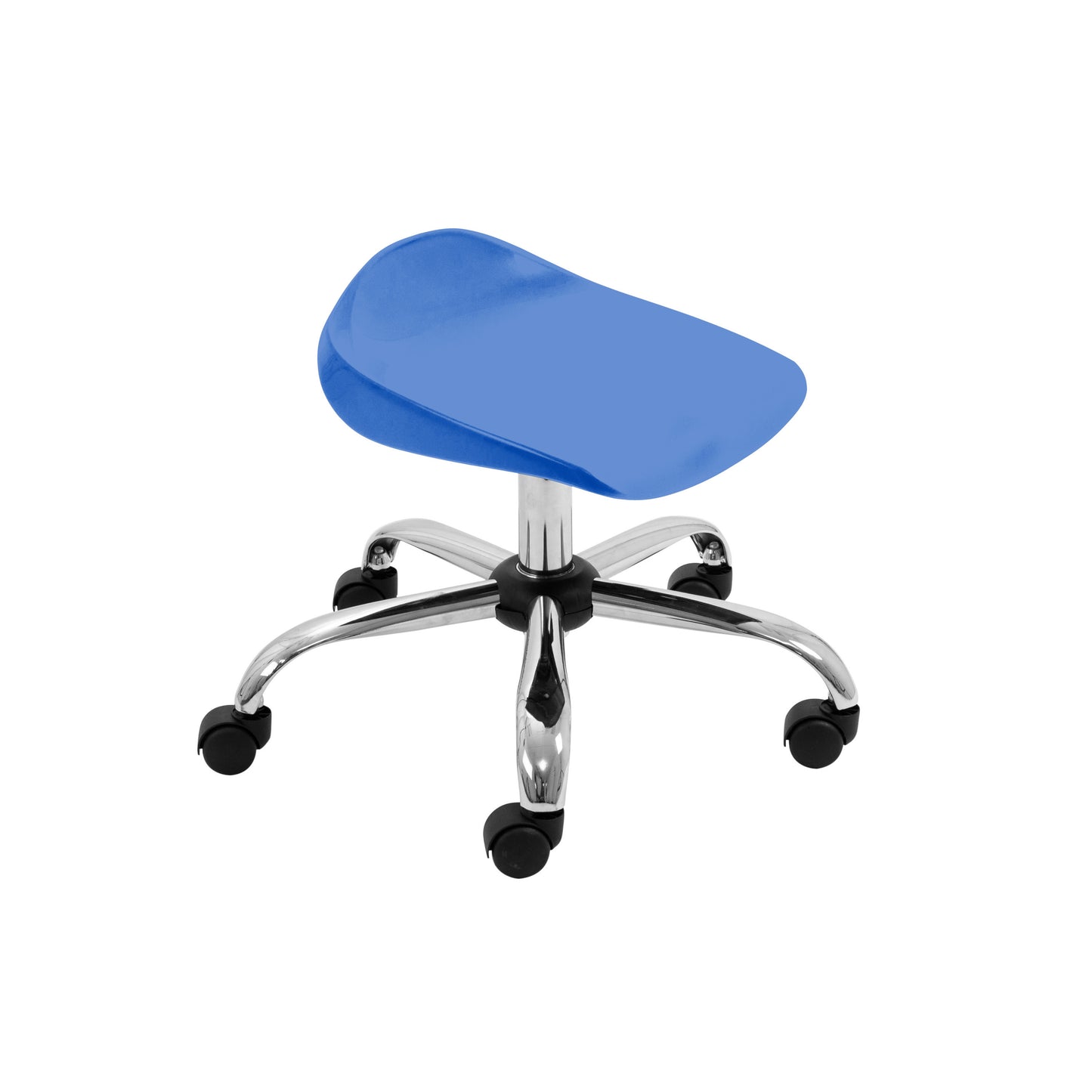 Titan Junior Swivel Stool|Chrome Base With Castors|Age 6-11 Years|Blue