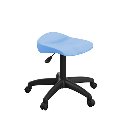 Titan Junior Swivel Stool|Black Base With Castors|Age 6-11 Years|Sky Blue