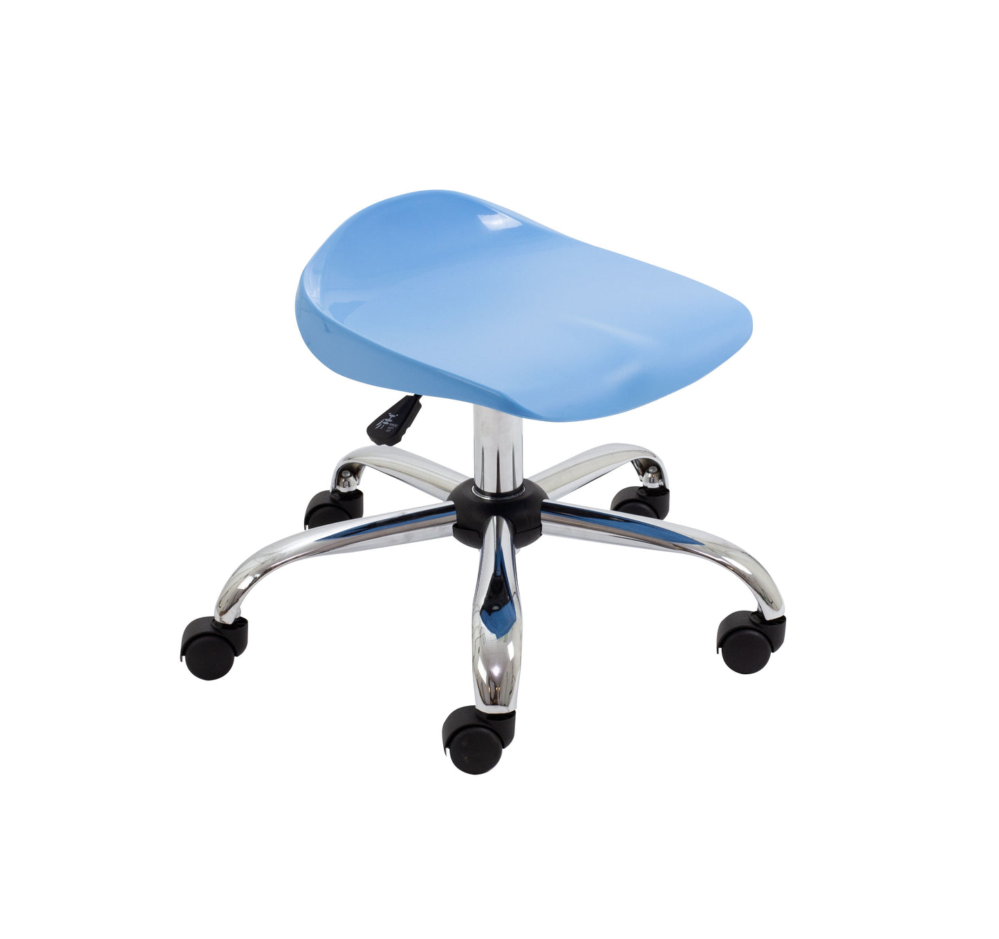 Titan Junior Swivel Stool|Chrome Base With Castors|Age 6-11 Years|Sky Blue