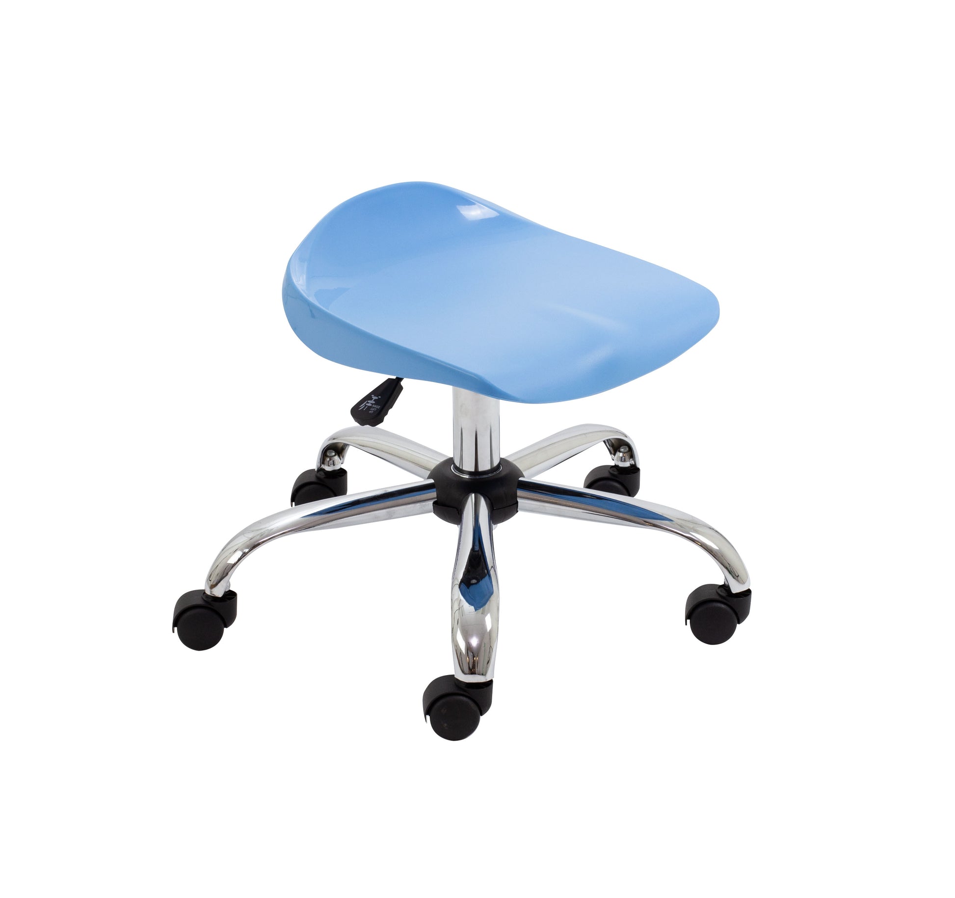 Titan Junior Swivel Stool|Chrome Base With Castors|Age 6-11 Years|Sky Blue