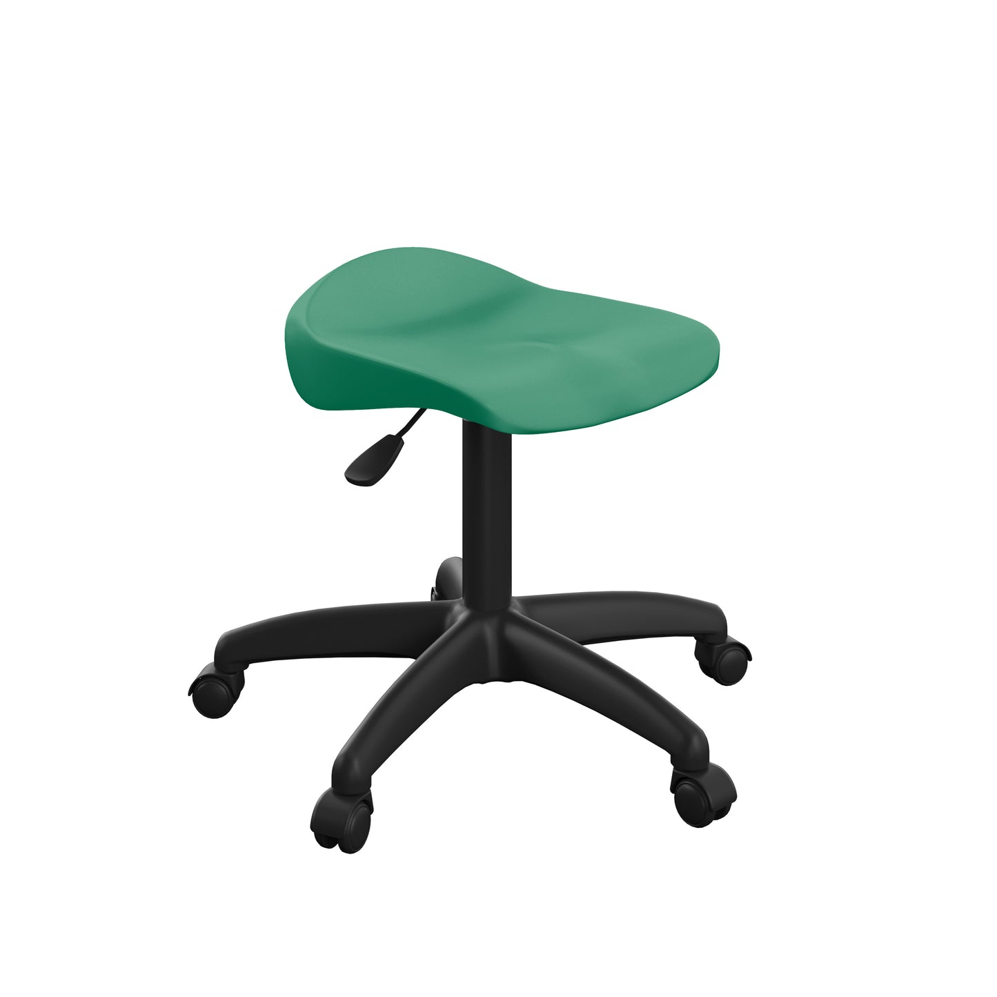 Titan Junior Swivel Stool|Black Base With Castors|Age 6-11 Years|Green