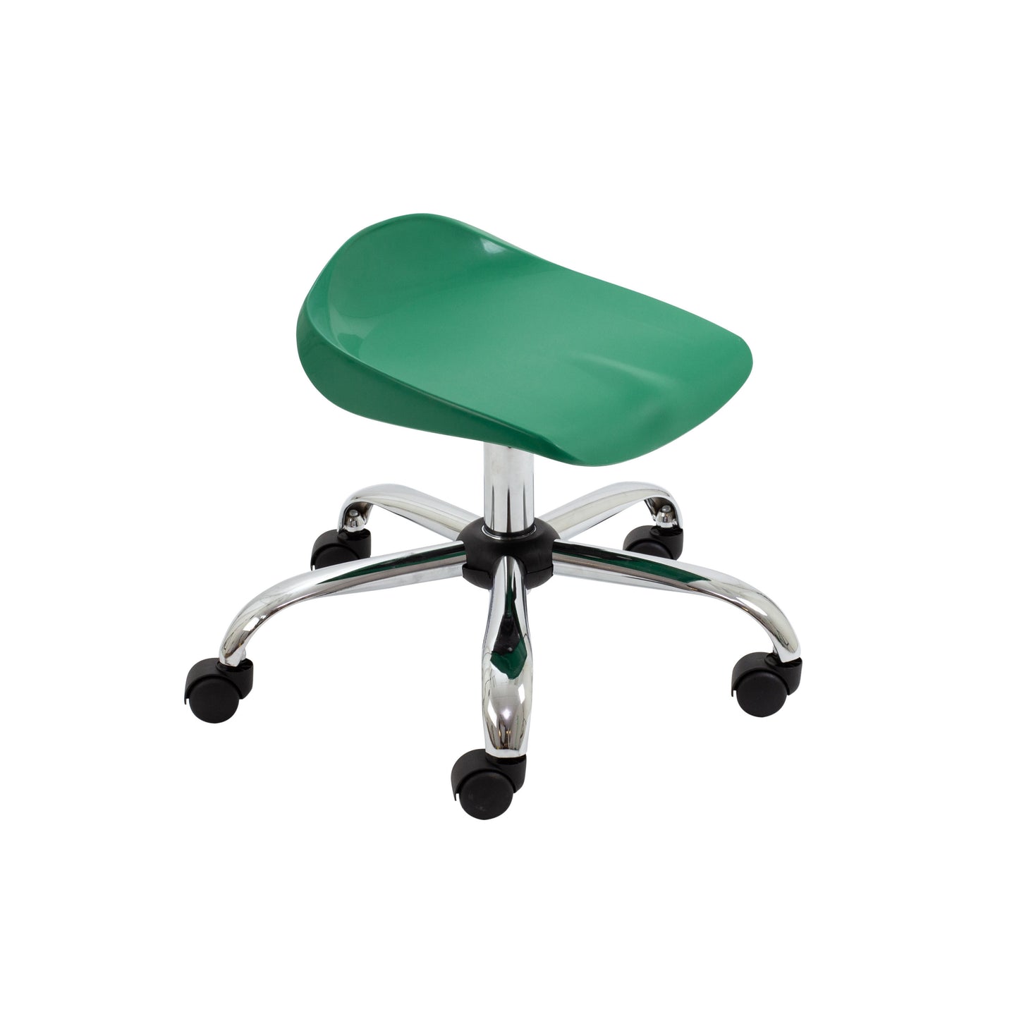 Titan Junior Swivel Stool|Chrome Base With Castors|Age 6-11 Years|Green