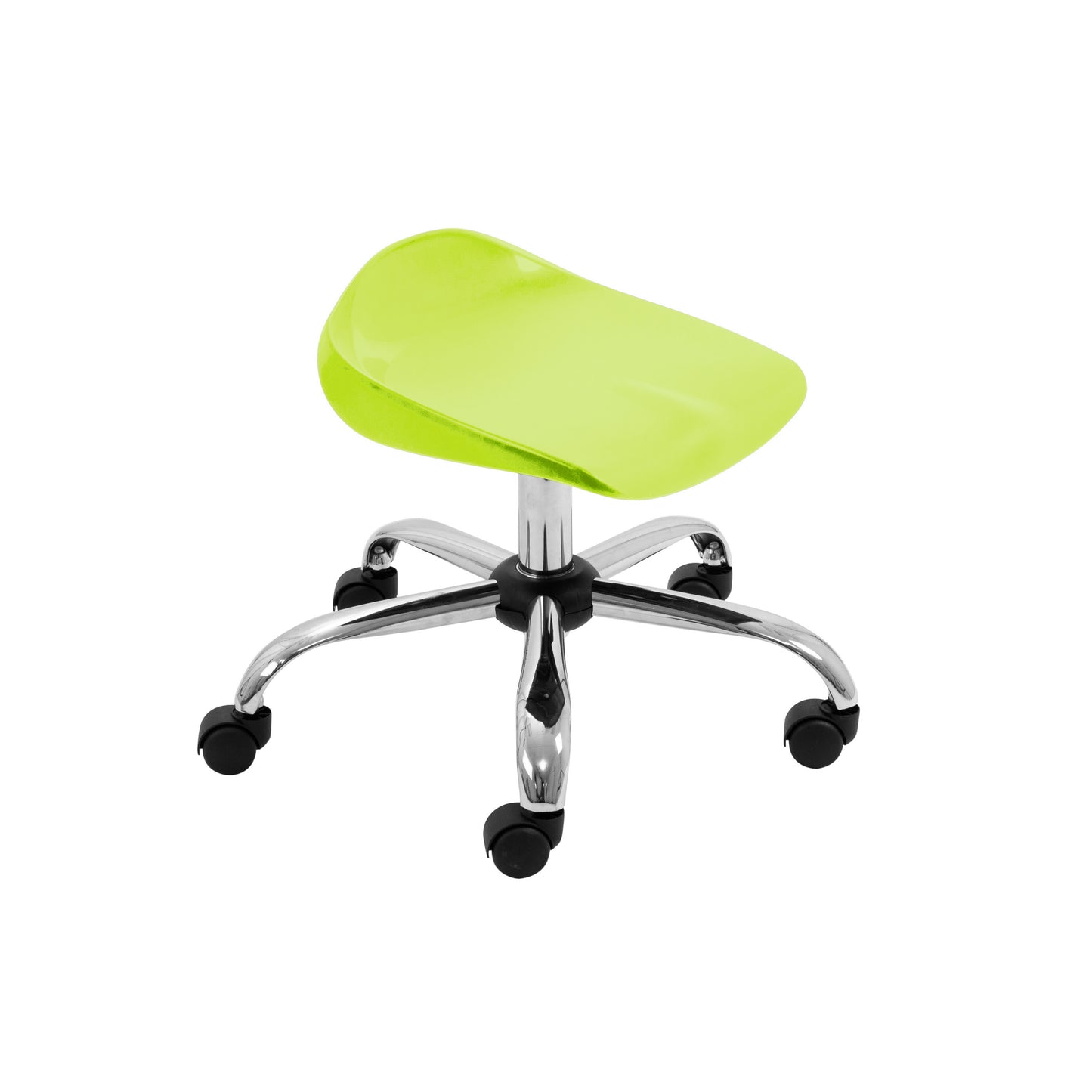 Titan Junior Swivel Stool|Chrome Base With Castors|Age 6-11 Years|Lime
