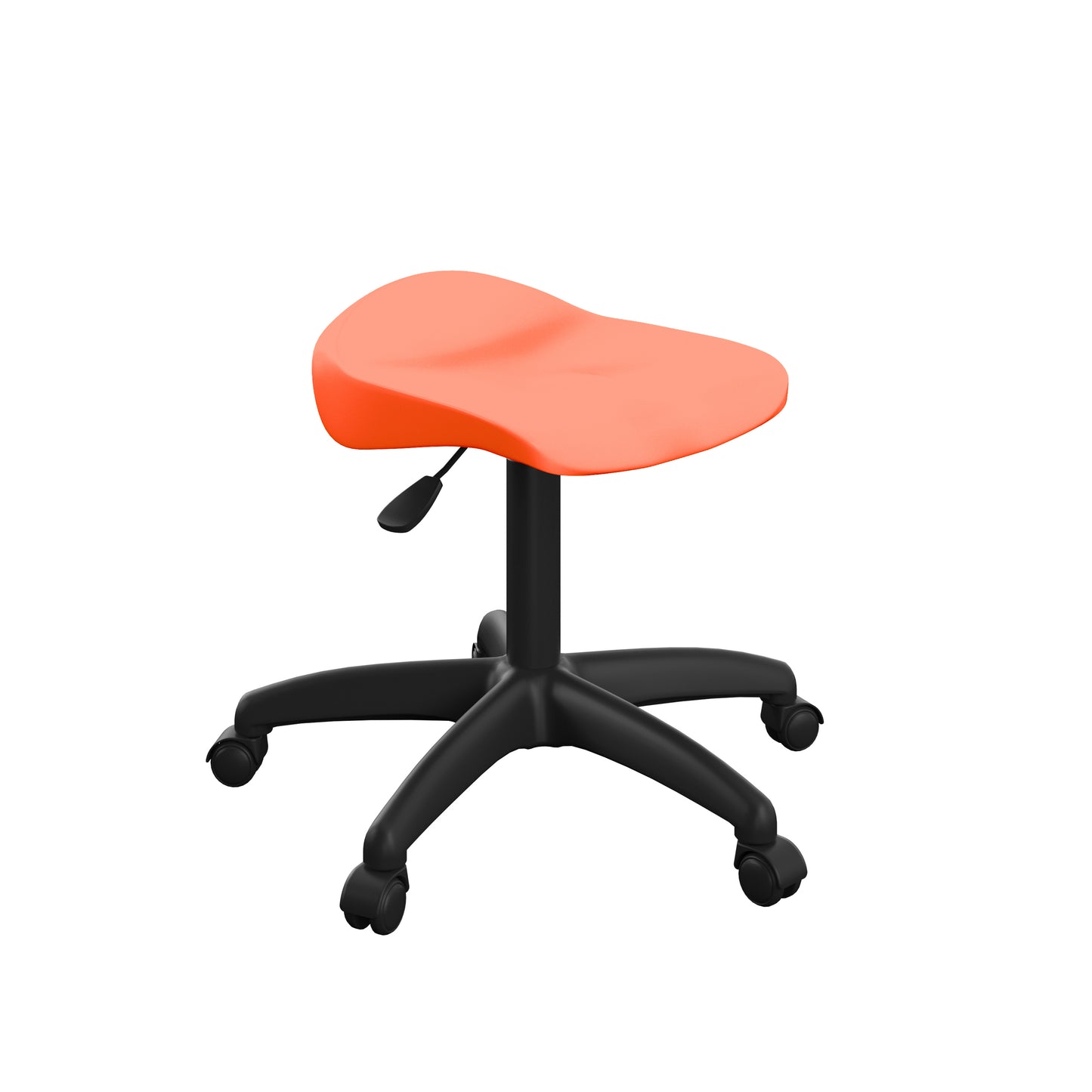 Titan Junior Swivel Stool|Black Base With Castors|Age 6-11 Years|Orange