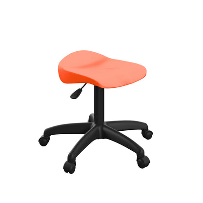 Titan Junior Swivel Stool|Black Base With Castors|Age 6-11 Years|Orange