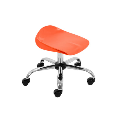 Titan Junior Swivel Stool|Chrome Base With Castors|Age 6-11 Years|Orange