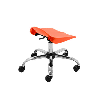 Titan Swivel Junior Stool with Chrome Base and Castors