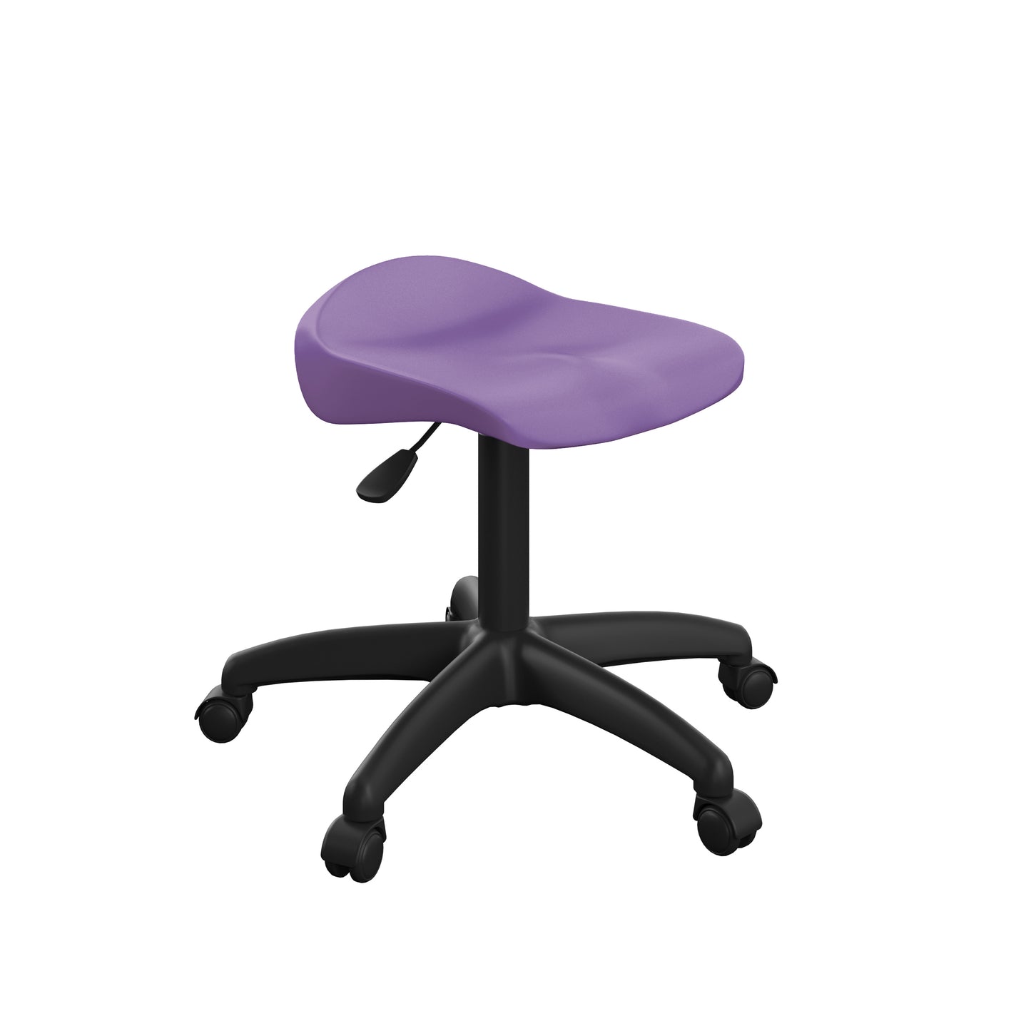 Titan Junior Swivel Stool|Black Base With Castors|Age 6-11 Years|Purple