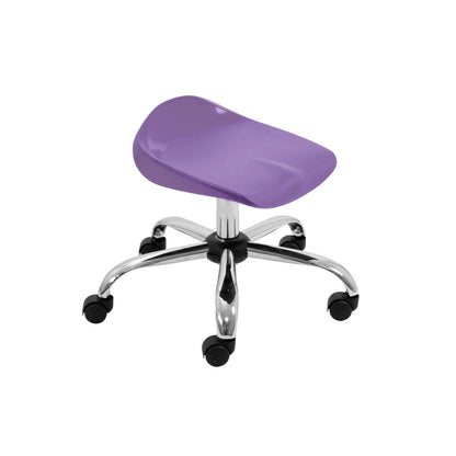 Titan Junior Swivel Stool|Chrome Base With Castors|Age 6-11 Years|Purple