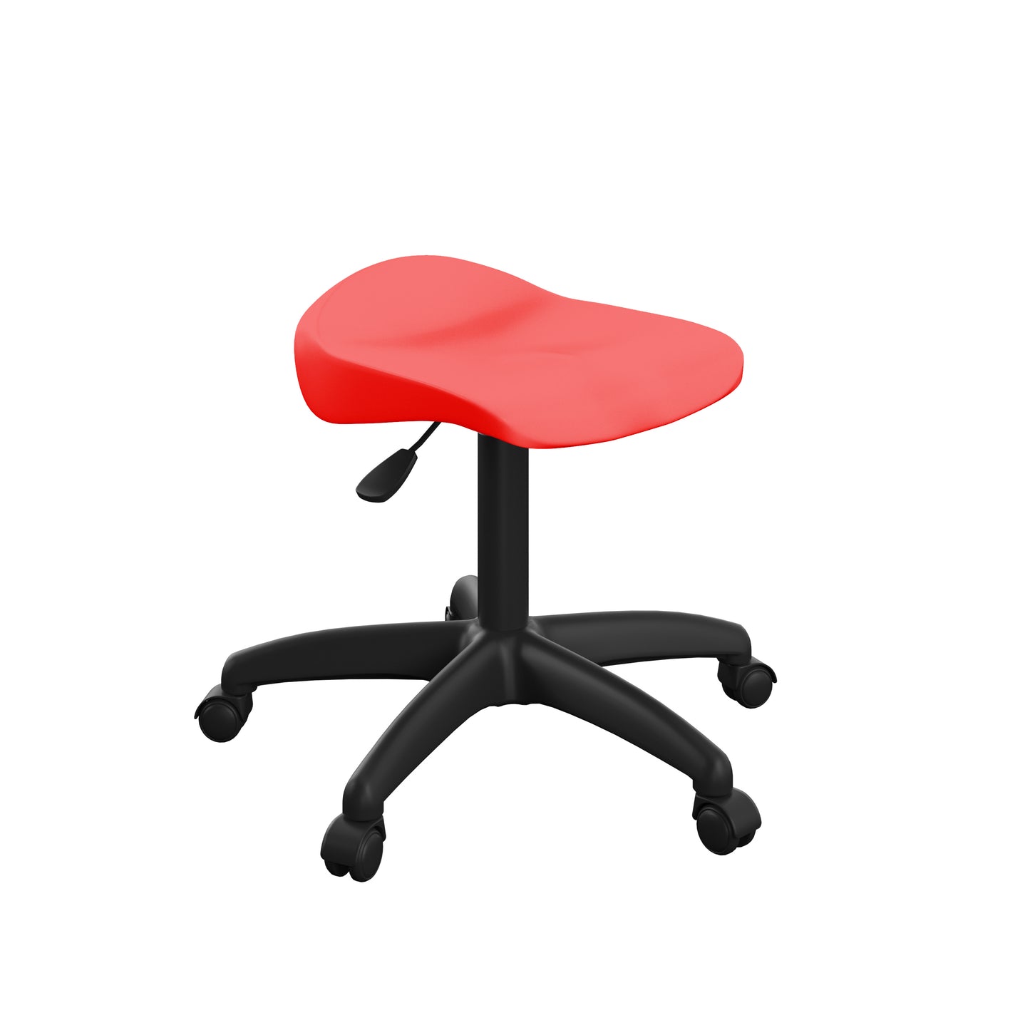 Titan Junior Swivel Stool|Black Base With Castors|Age 6-11 Years|Red