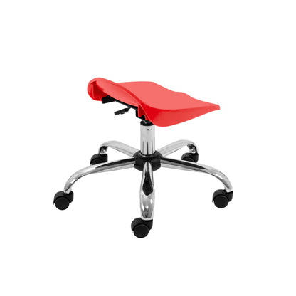Titan Swivel Junior Stool with Chrome Base and Castors