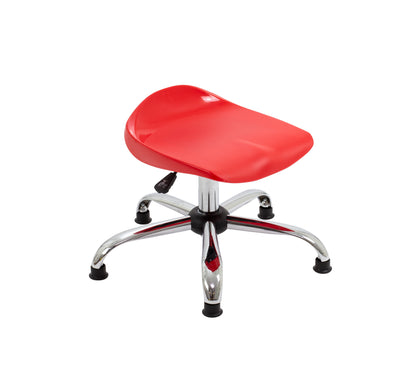 Titan Junior Swivel Stool|Chrome Base With Glides|Age 6-11 Years|Red