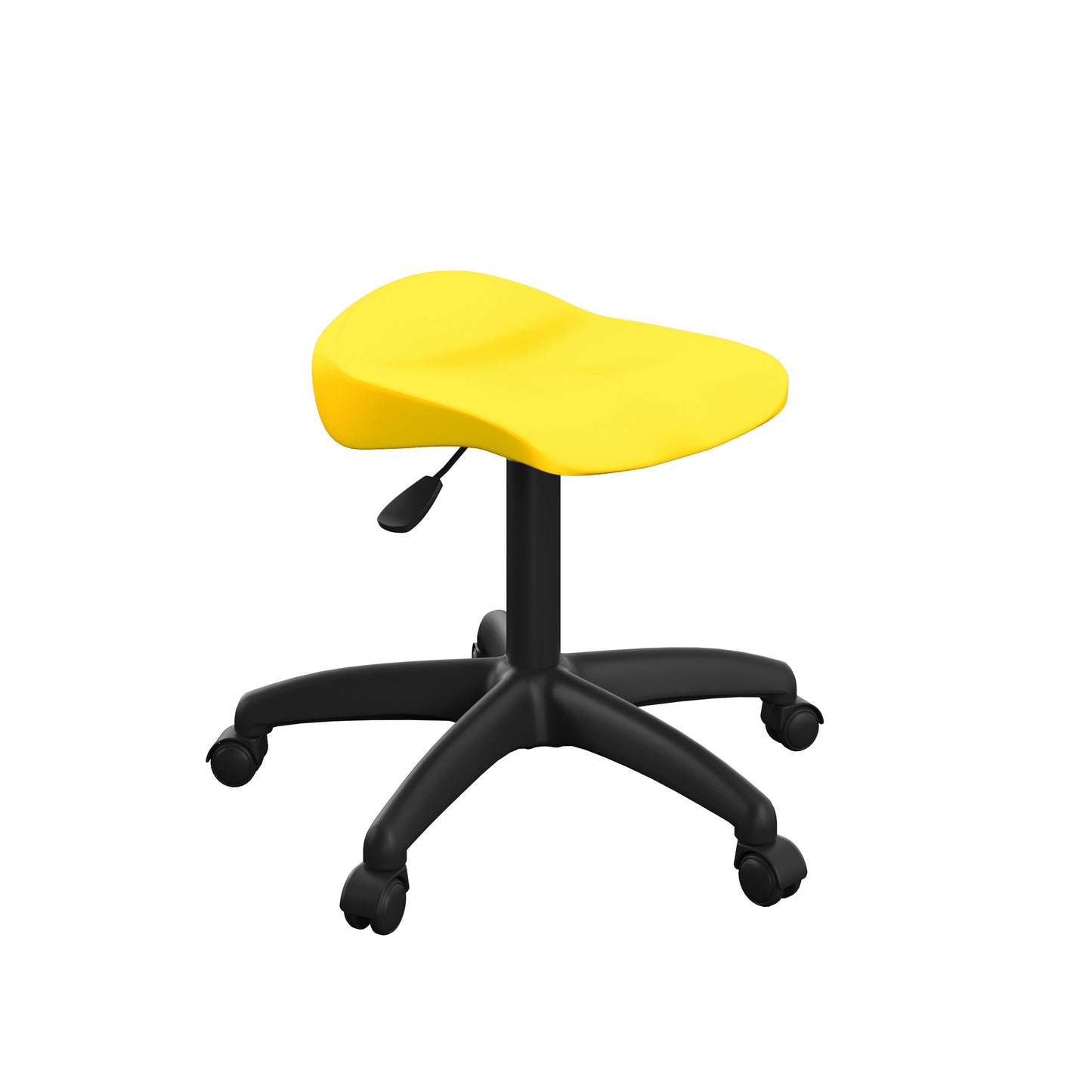 Titan Junior Swivel Stool|Black Base With Castors|Age 6-11 Years|Yellow