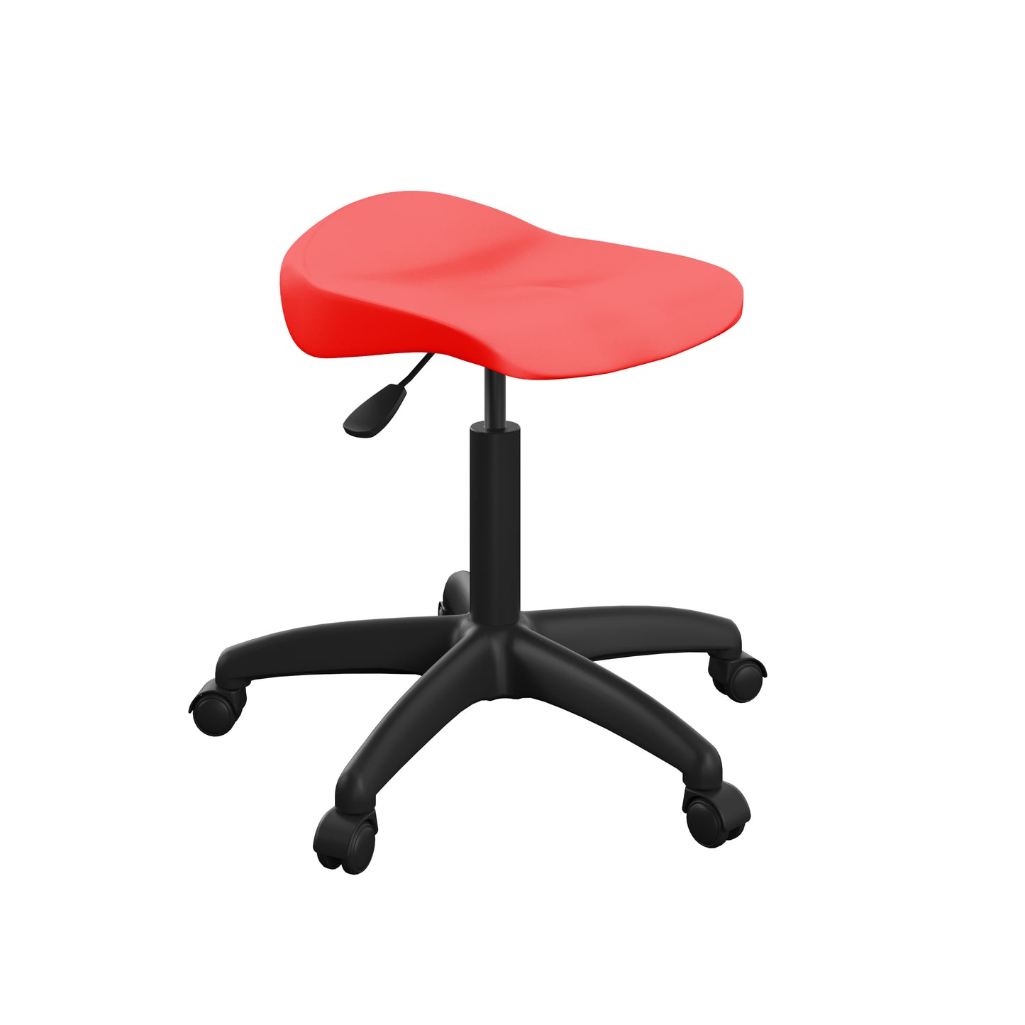Titan Senior Swivel Stool|Black Base With Castors|Age 11 Plus Years|Red