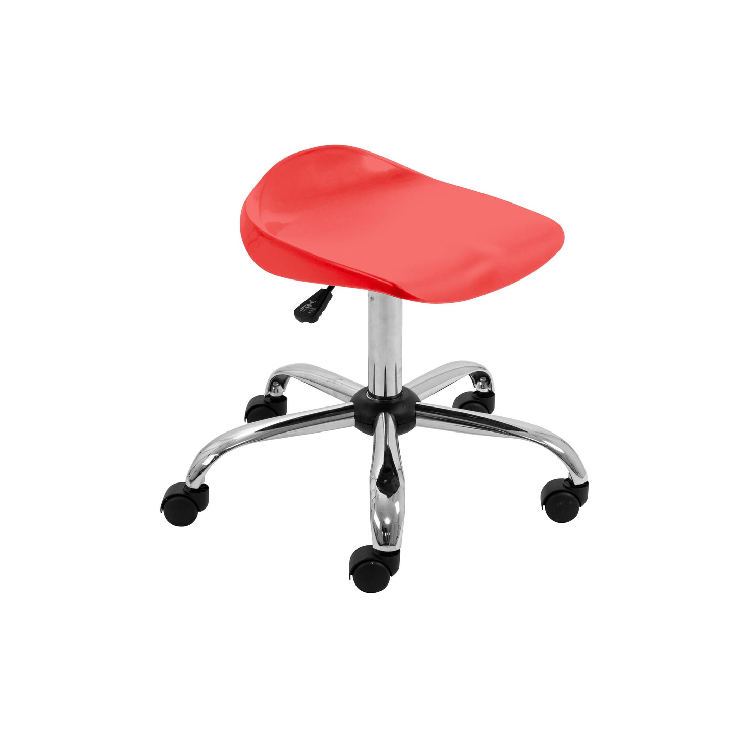 Titan Senior Swivel Stool|Chrome Base With Castors|Age 11 Plus Years|Red