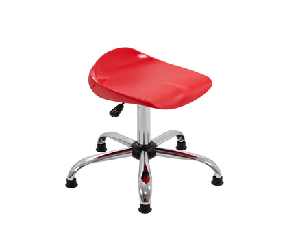 Titan Senior Swivel Stool|Chrome Base With Glides|Age 11 Plus Years|Red