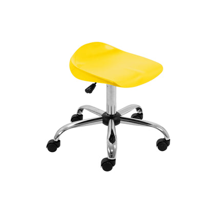 Titan Senior Swivel Stool|Black Base With Castors|Age 11 Plus Years|Yellow