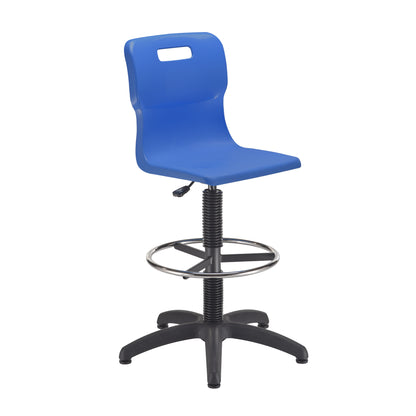 Titan Senior Swivel Chair|Black Base With Castors|Fixed D-Kit|Age 11 Plus Years|Blue